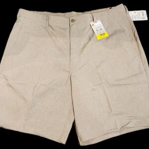 NWT Nicklaus Mens Golf Shorts Heather Khacki Active Waist Stretch 40 inseam 8.5"